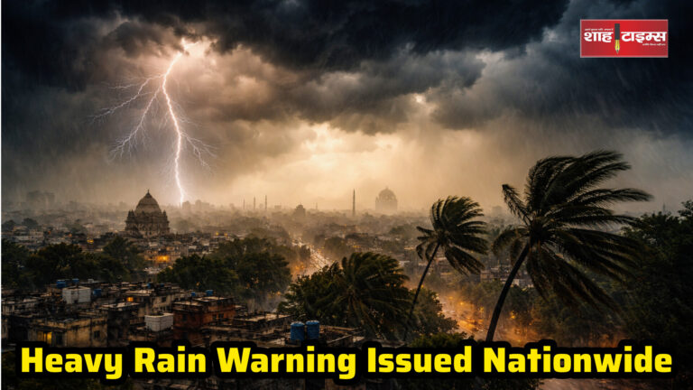 Dark storm clouds and heavy rainfall over Indian landscape Shah Times