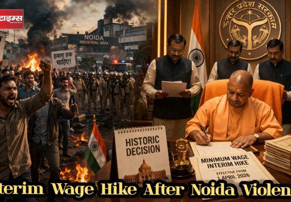 नोएडा में श्रमिकों के हिंसक प्रदर्शन के बाद उत्तर प्रदेश सरकार ने न्यूनतम मजदूरी में अंतरिम बढ़ोतरी का ऐतिहासिक निर्णय लिया