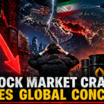Stock market crash with falling charts and global tension theme Shah Times