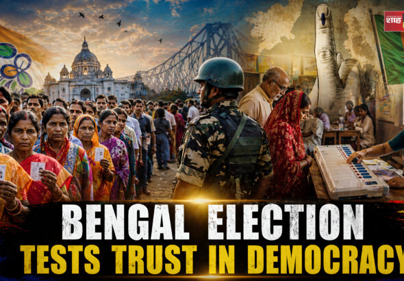 West Bengal election voters standing in line at polling booth Shah Times