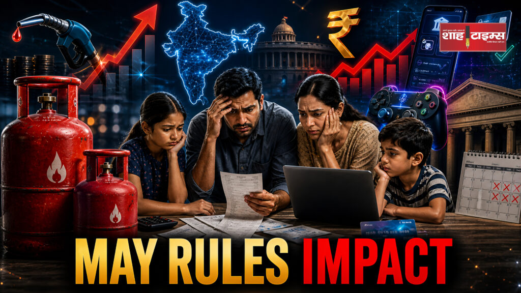 Shah Times visual showing LPG price hike, banking rules and gaming regulation changes