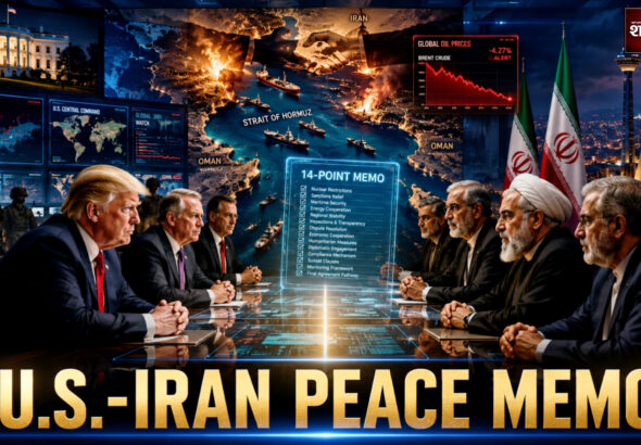 Donald Trump and Iranian officials during geopolitical tension talks in Middle East crisis