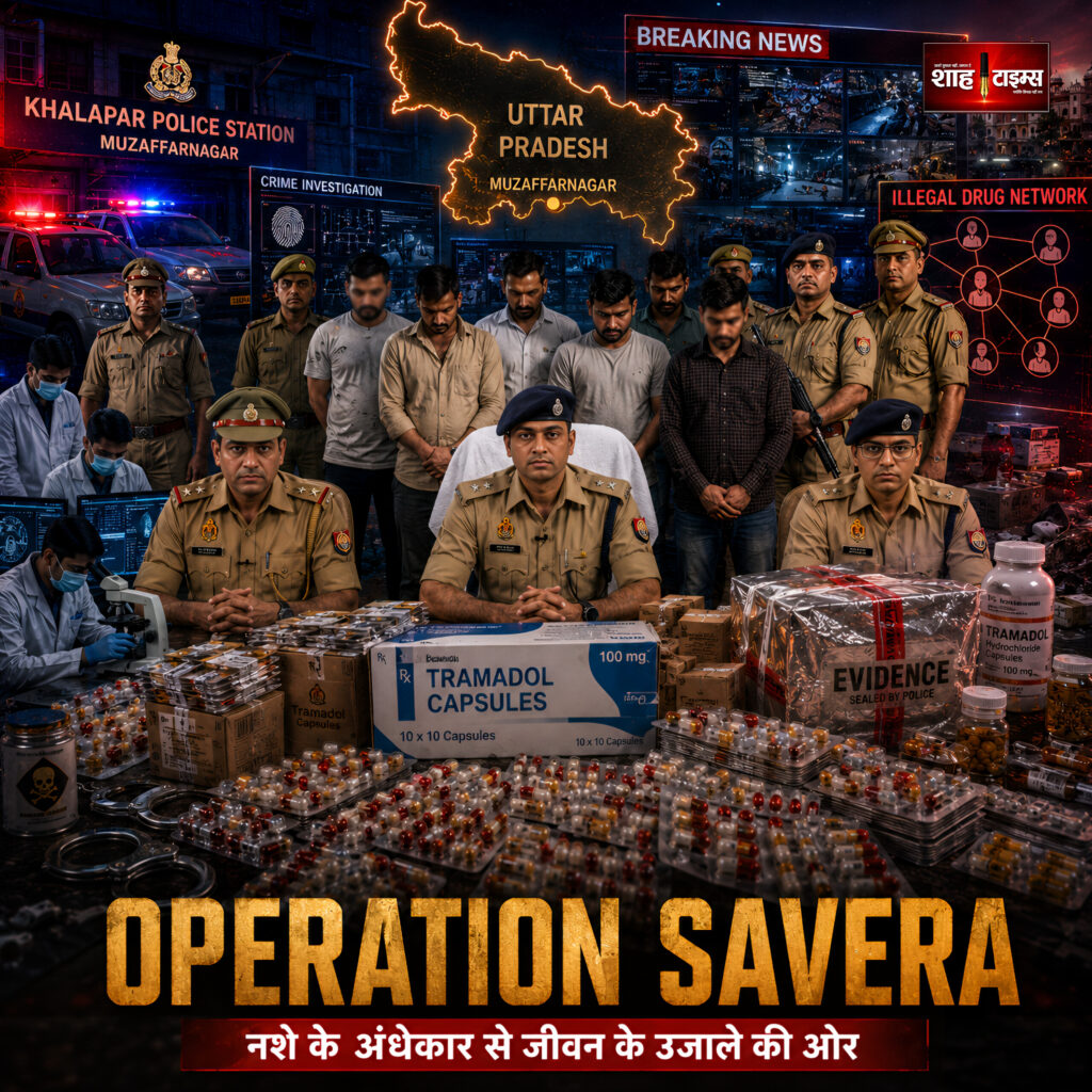 शाह टाइम्स की रिपोर्ट में मुजफ्फरनगर में अवैध ट्रामाडोल ड्रग नेटवर्क के खिलाफ खालापार पुलिस की कार्रवाई के बारे में बताया गया है।