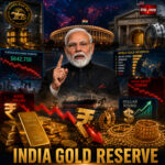 Shah Times graphic showing India gold reserve, global gold reserves and PM Modi economic appeal