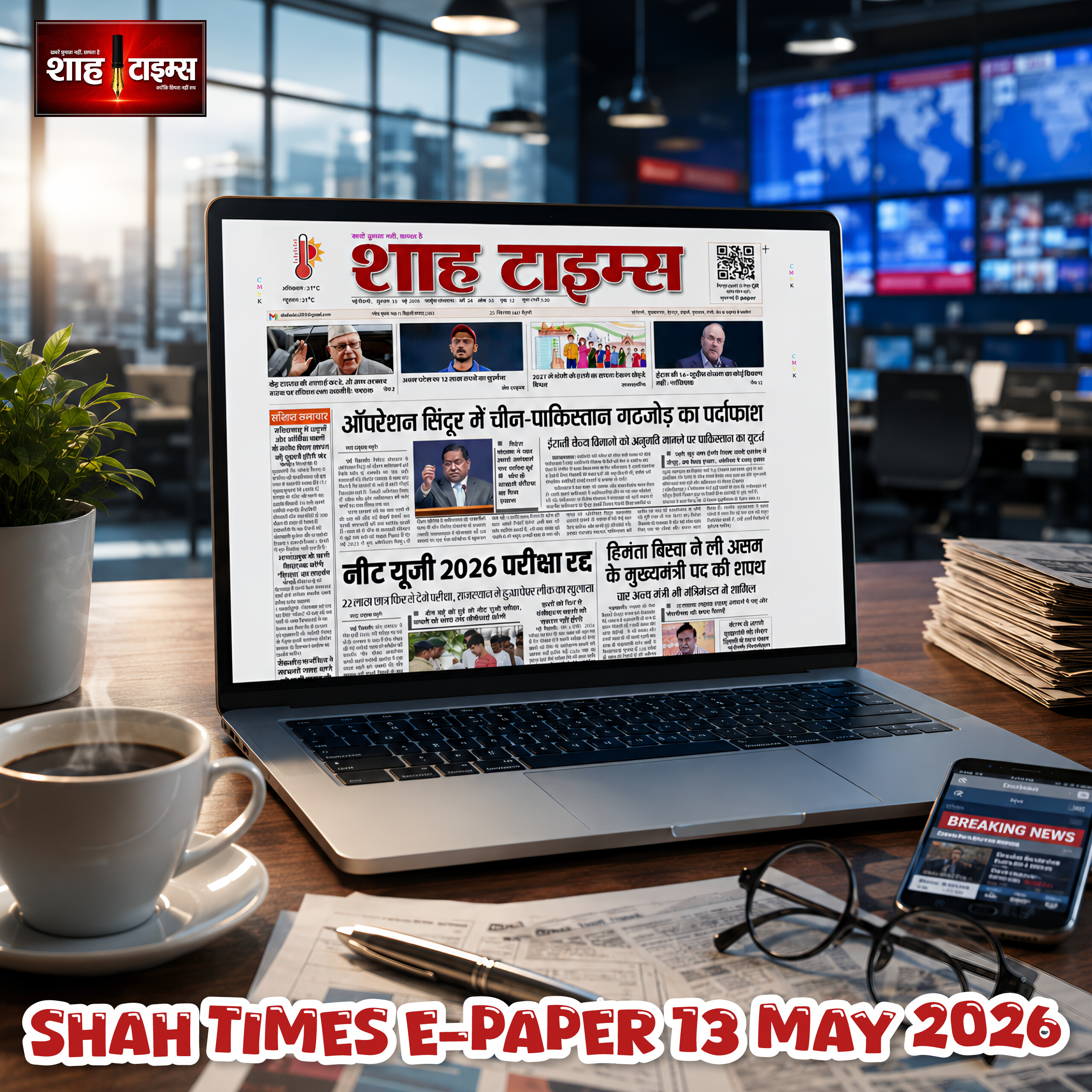 Shah Times E-Paper 13 May 2026: ऑपरेशन सिंदूर से NEET विवाद तक