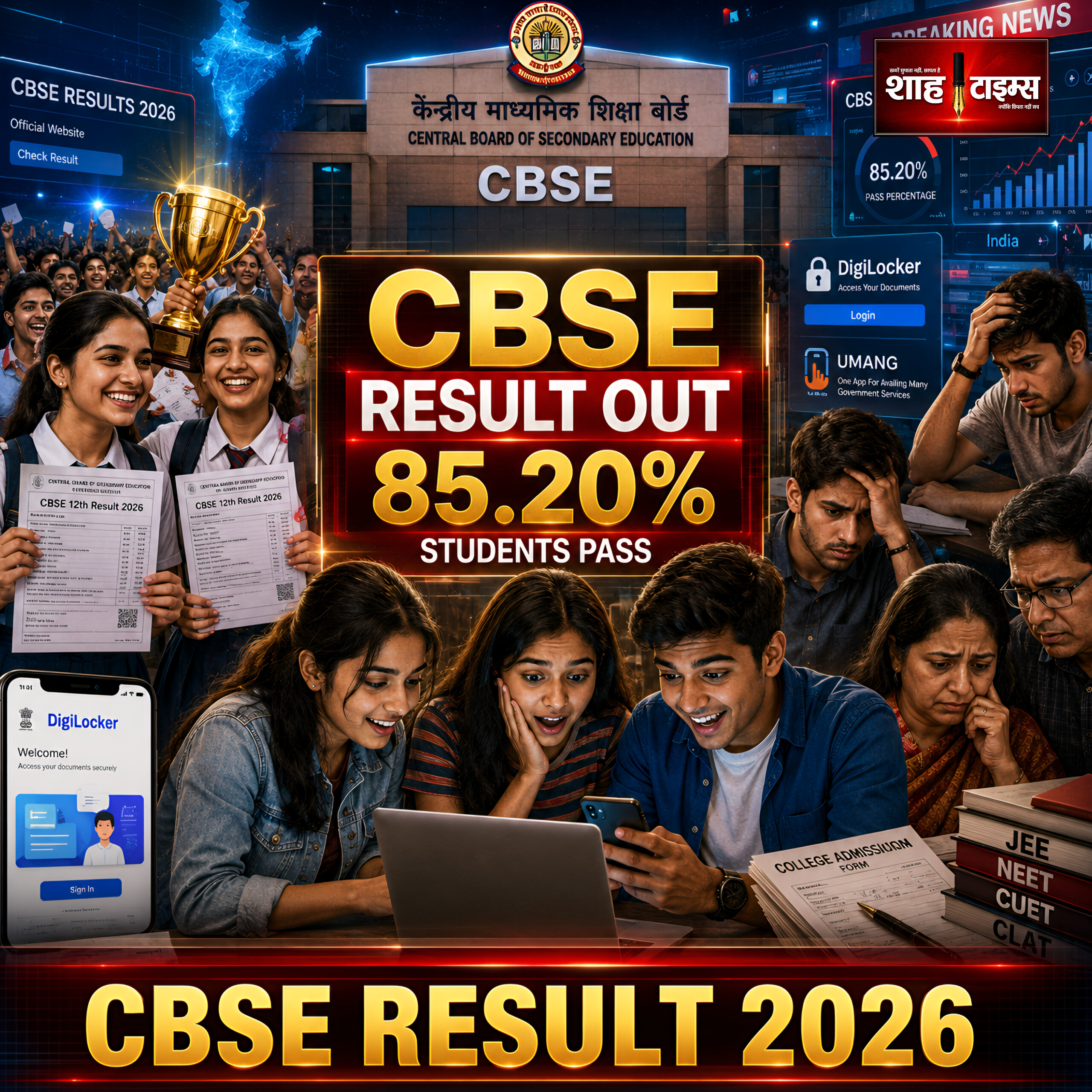 CBSE 12वीं रिजल्ट जारी, लड़कियों ने फिर दिखाई बढ़त 