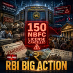 Shah Times cinematic newsroom visual showing RBI crackdown on NBFC finance companies