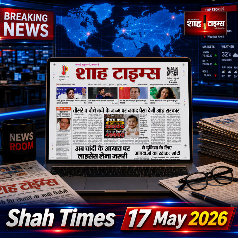 शाह टाइम्स ई-पेपर 17 मई 2026 के टॉप नेशनल, पॉलिटिकल और इंटरनेशनल न्यूज़ अपडेट्स को हाईलाइट कर रहा है।