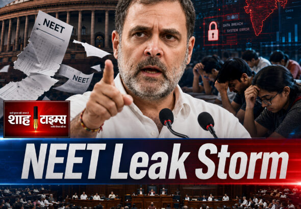 शाह टाइम्स में राहुल गांधी के NEET पेपर लीक विवाद पर सरकार पर निशाना साधने पर कवरेज