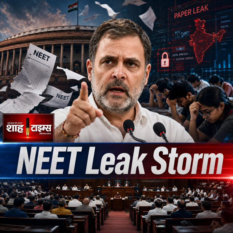 शाह टाइम्स में राहुल गांधी के NEET पेपर लीक विवाद पर सरकार पर निशाना साधने पर कवरेज