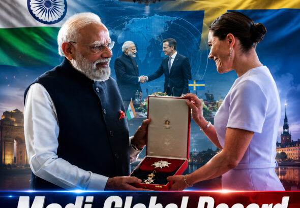 PM Modi Sweden visit with diplomatic meeting and global partnership visuals by Shah Times