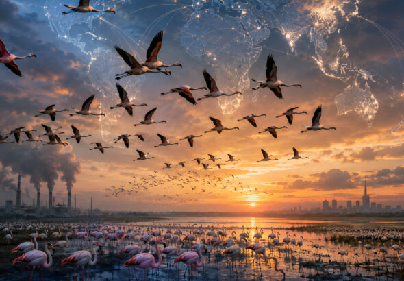Migratory birds gather near Indian wetlands during winter season | Shah Times