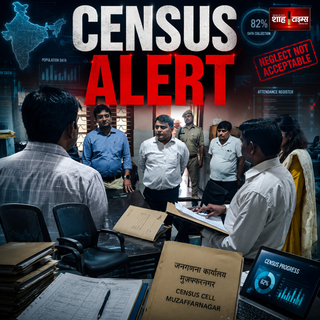 ADM Anirudh Pratap Singh inspecting census cell in Muzaffarnagar Shah Times