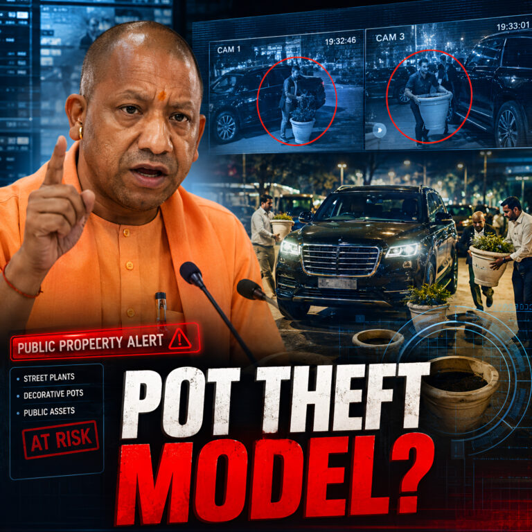 CM Yogi Adityanath reacting to flower pot theft controversy in Lucknow Shah Times