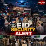 Shah Times coverage of Muzaffarnagar Police Eid security flag march and drone surveillance