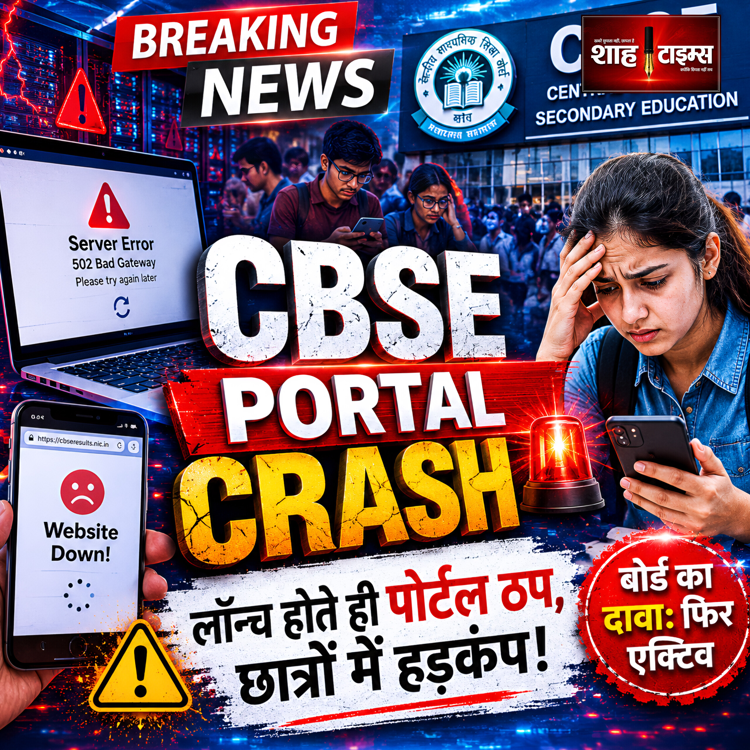 CBSE 12वीं री-इवैल्यूएशन पोर्टल लॉन्च होते ही ठप, मचा हड़कंप 