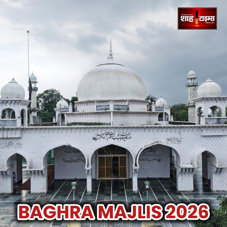 Preparations underway for Annual Majlis at Baghra Dargah Muzaffarnagar with volunteers and committee members.