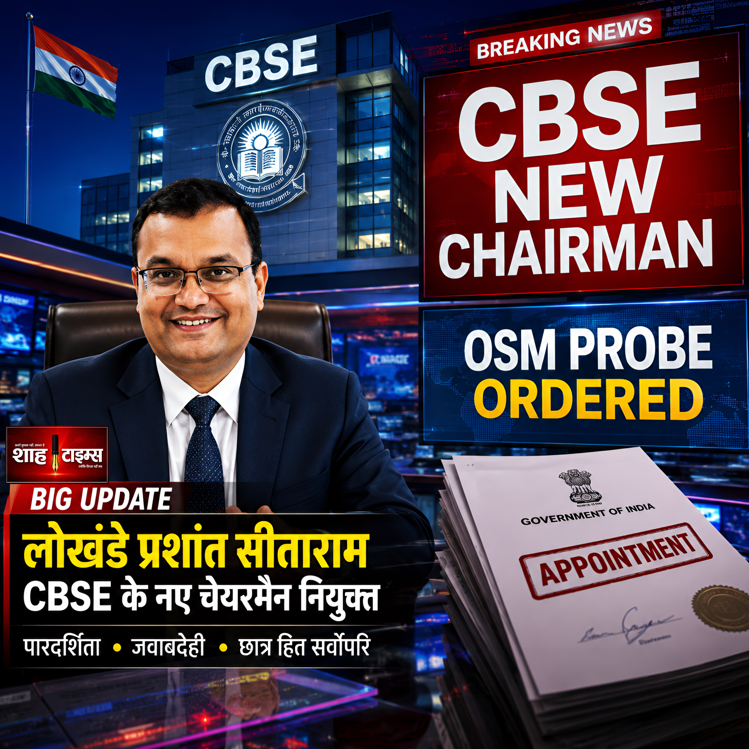 CBSE में बड़ा बदलाव: नए चेयरमैन लोखंडे, अब होगी जवाबदेही की असली परीक्षा