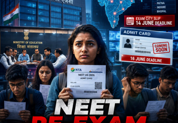 Shah Times NEET UG 2026 re-exam students waiting for exam city and admit card announcement.