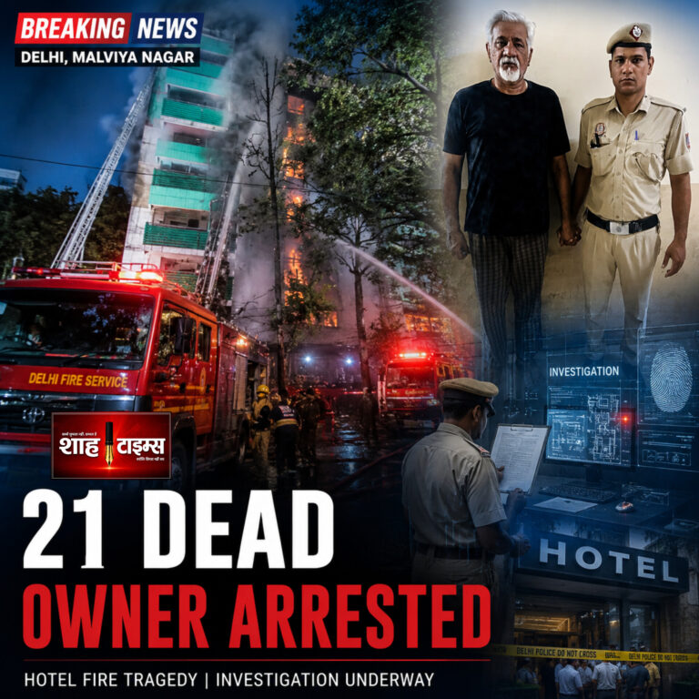 Shah Times Delhi hotel fire tragedy in Malviya Nagar with police investigation and emergency response.
