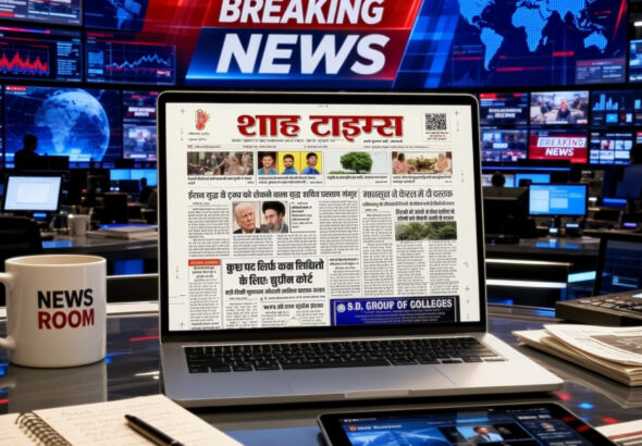 शाह टाइम्स ई-पेपर 5 जून 2026 का फ्रंट पेज, जिसमें राष्ट्रीय और अंतरराष्ट्रीय प्रमुख समाचार प्रकाशित हैं।