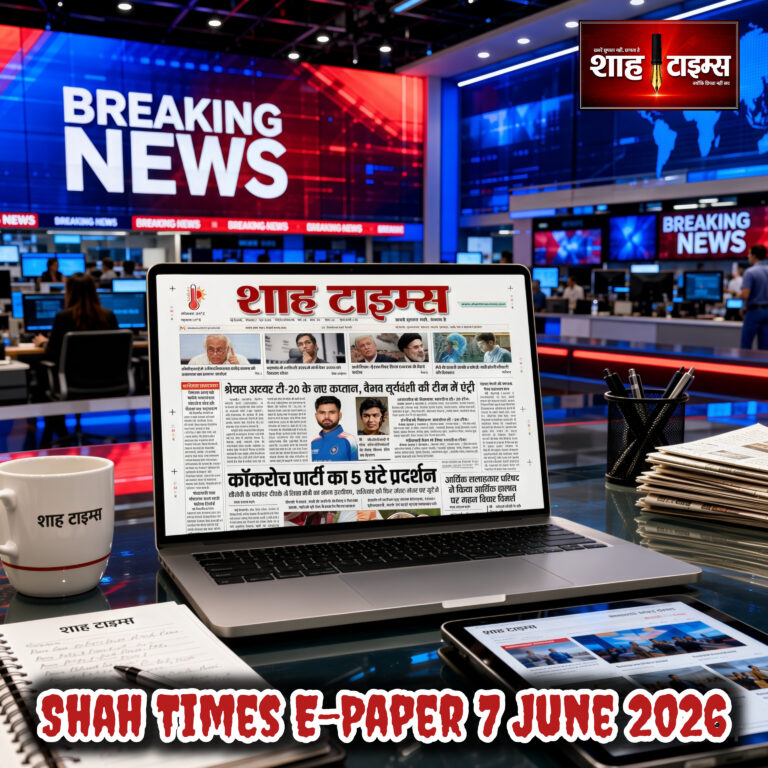 शाह टाइम्स ई-पेपर 7 जून 2026 – आज की बड़ी खबरें: क्रिकेट, राजनीति और मानसून