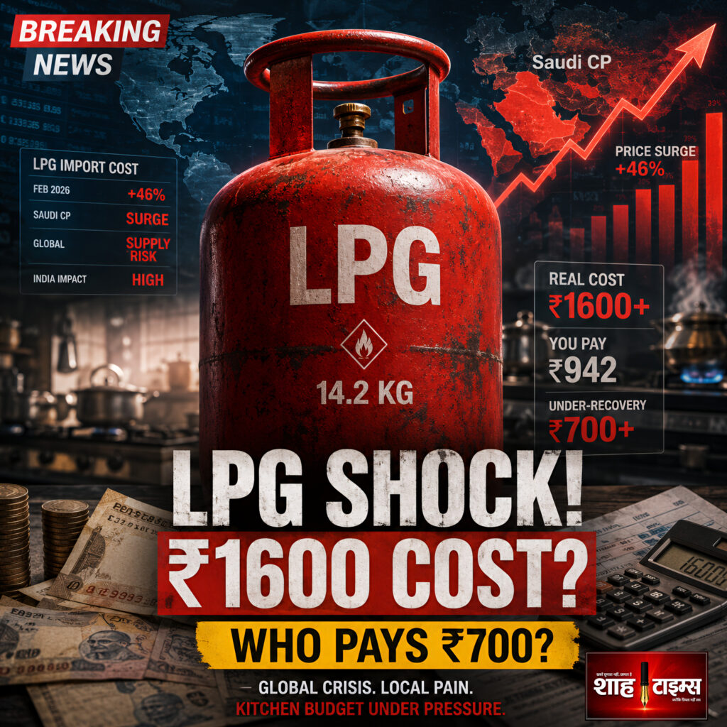 crisis impact. Image Alt Text: Shah Times LPG Cylinder Price Hike 2026 Editorial Analysis India